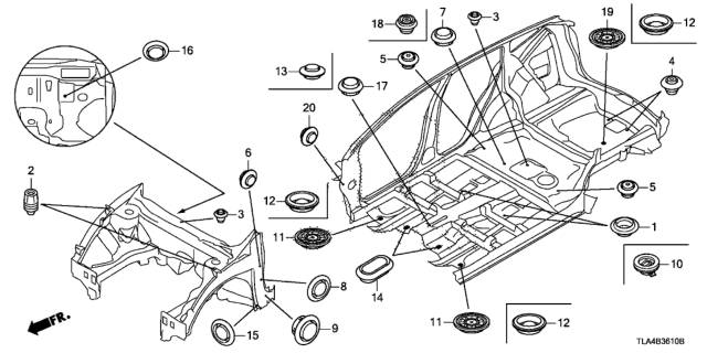 2019 Honda CR-V Grommet (Front) Diagram