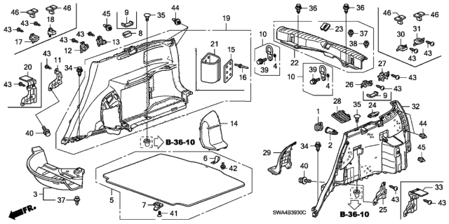 2009 Honda CR-V Side Lining Diagram