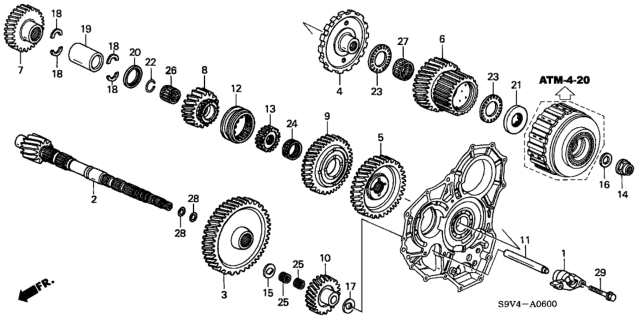 2004 Honda Pilot Collar (35X47X45) Diagram for 90441-PGH-000