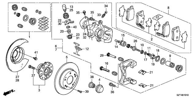 2011 Honda CR-Z Rear Brake Diagram