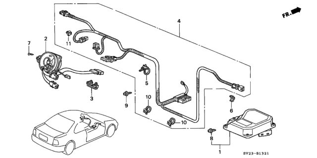 1995 Honda Accord SRS Unit Diagram