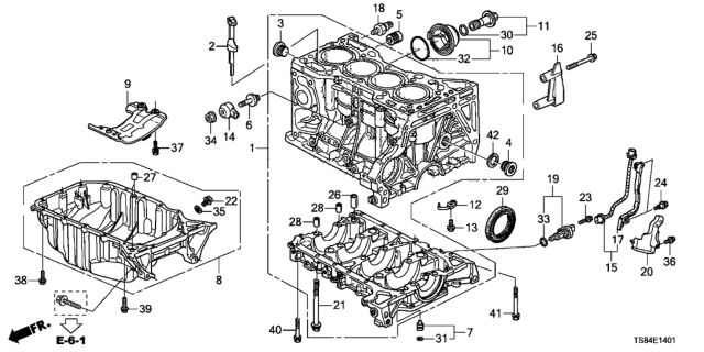 2013 Honda Civic Cylinder Block - Oil Pan (2.4L) Diagram