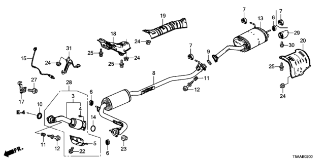 2020 Honda Fit Exhaust Pipe - Muffler Diagram