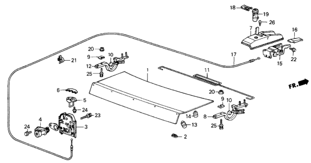 1985 Honda Civic Cover, Tailgate Opener *NH67L* (DEW GRAY) Diagram for 83309-SB4-661ZB