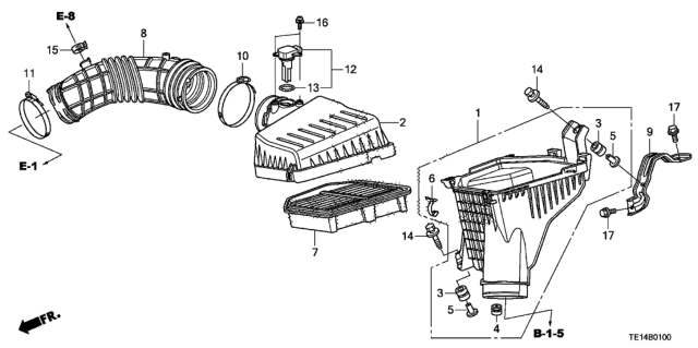 2012 Honda Accord 2 Door LX-S KL 5MT Air Cleaner Diagram