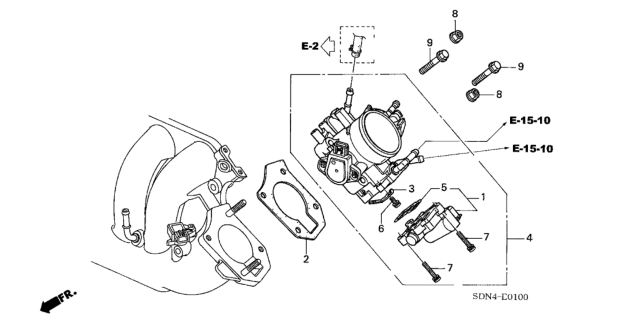 2004 Honda Accord Stay, Harness Diagram for 16179-RAA-A01