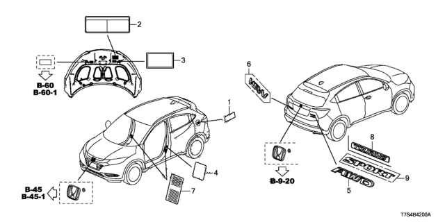 2019 Honda HR-V Emblem, Rear (Sport) Diagram for 75723-T5R-A00