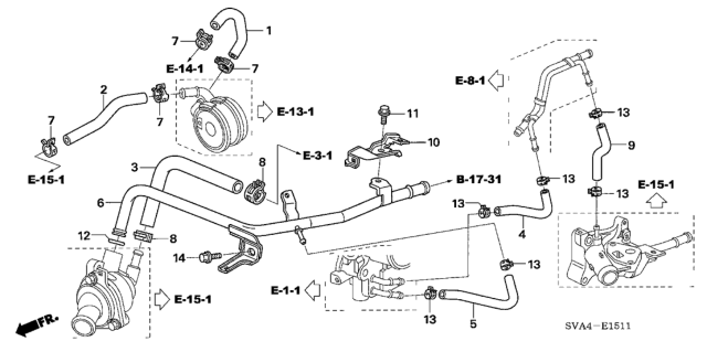 2009 Honda Civic Water Hose (2.0L) Diagram