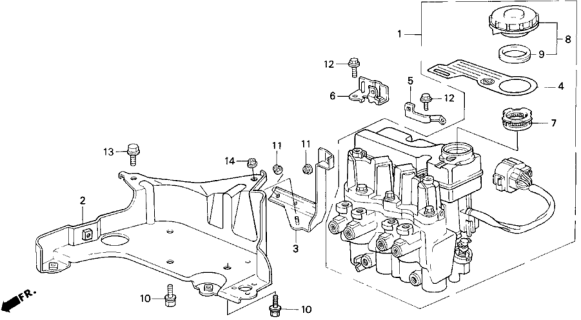 1997 Honda Del Sol Modulator Assembly Diagram for 57110-SR2-803