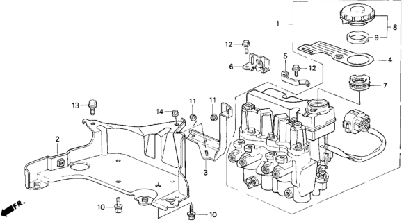 1996 Honda Del Sol 2 Door V-TEC KA 5MT ABS Modulator Diagram
