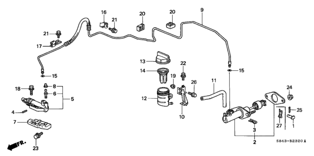 2000 Honda Accord Clutch Master Cylinder Diagram