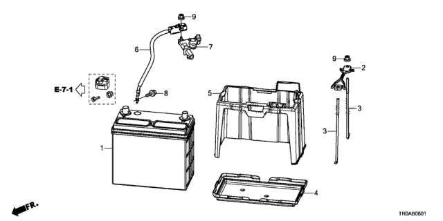 2013 Honda Civic 4 Door SI (HPT) KA 6MT Battery (2.4L) Diagram