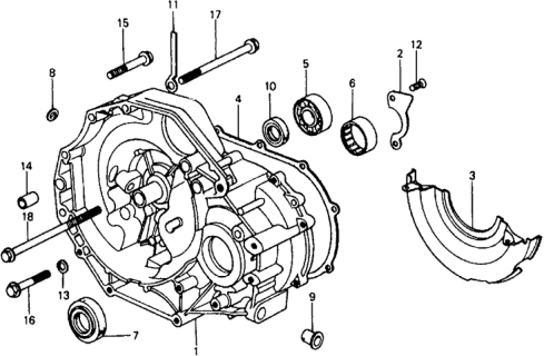 1979 Honda Civic Cover, Clutch Case Diagram for 21350-657-010