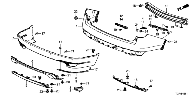 2021 Honda Pilot REFLECTOR ASSY., L. RR. Diagram for 33555-TG7-A01