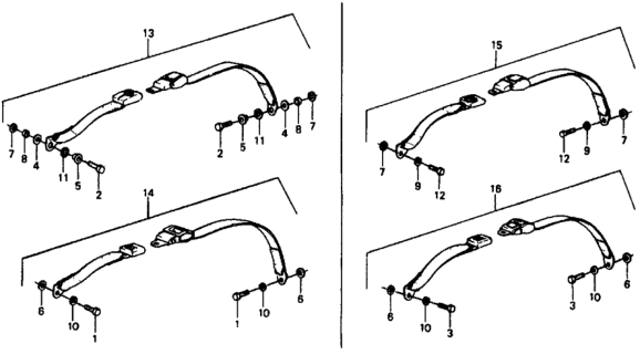 1978 Honda Civic Seat Belt, RR. *NH1L* (BLACK) Diagram for 78610-634-666ZA