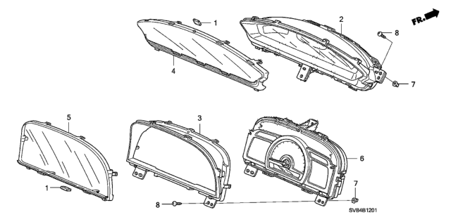 2010 Honda Civic Speedometer Assembly (Northland Silver) Diagram for 78120-SNA-A14