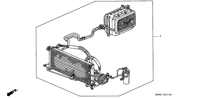 1993 Honda Accord Air Conditioner Assy. Diagram for 80000-SM1-A10