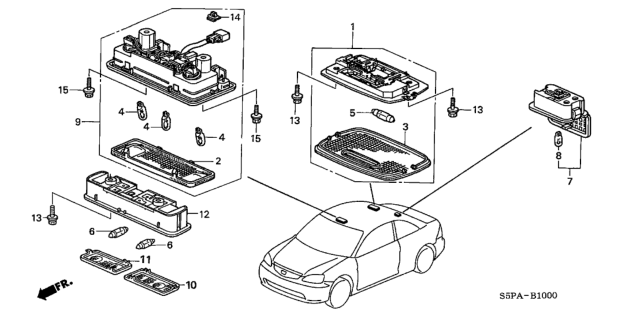 2005 Honda Civic 2 Door EX KA 5MT Interior Light Diagram