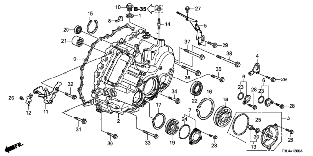 2014 Honda Accord AT Transmission Case Diagram