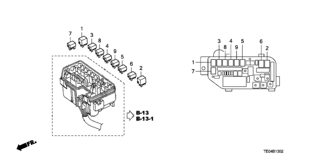 2008 Honda Accord Control Unit (Engine Room) Diagram