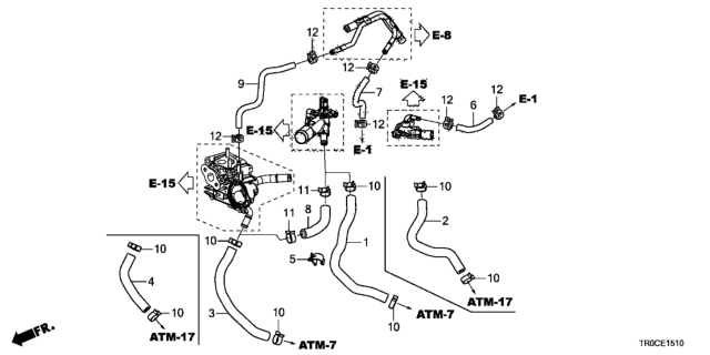 2014 Honda Civic Water Hose (1.8L) Diagram