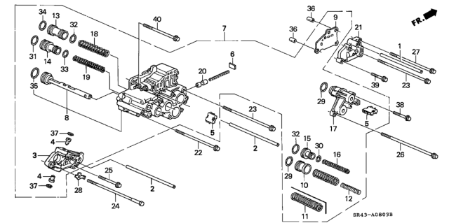 1992 Honda Civic AT Servo Body Diagram