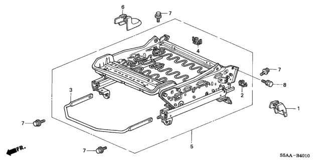 2004 Honda Civic 4 Door DX KA 5MT Front Seat Components (Driver Side) Diagram