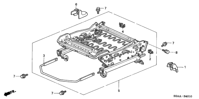 2004 Honda Civic Front Seat Components (Driver Side) Diagram