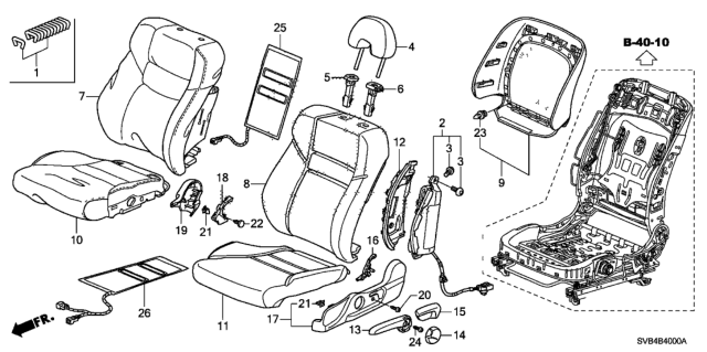 2010 Honda Civic Headrest *NH167L* Diagram for 81140-SVA-A53ZA