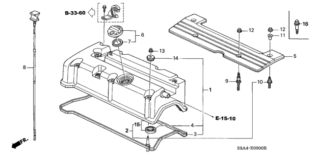 2004 Honda CR-V Cylinder Head Cover Diagram