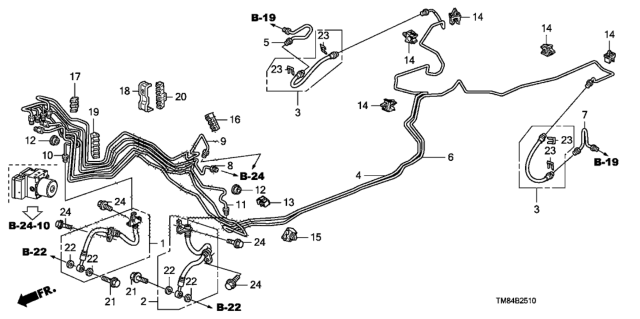 2010 Honda Insight Brake Lines (ABS) Diagram