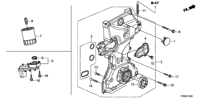 2012 Honda Civic 4 Door GX (NAVIGATION) KA 5AT Oil Pump Diagram