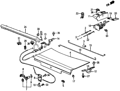 1983 Honda Prelude Trunk Lid Diagram