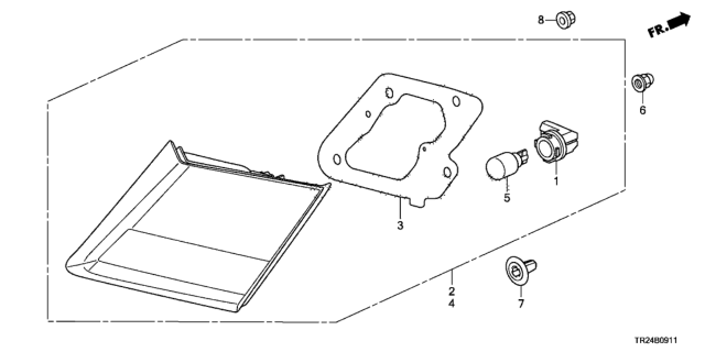 2014 Honda Civic 4 Door MX KL CVT Lid Light Diagram