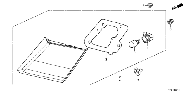 2015 Honda Civic Light Assy., L. Lid Diagram for 34155-TR2-A51