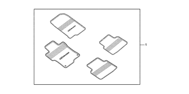 2010 Honda Accord 4 Door EX (PZEV) KL 5AT Mugen- Floor Mats Diagram