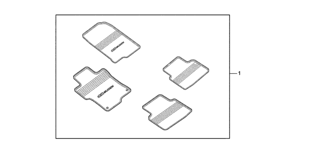 2010 Honda Accord Mugen- Floor Mats Diagram