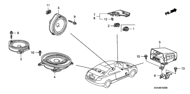 2007 Honda Civic Amplifier Assy., Premium Audio Diagram for 39186-SVA-A01