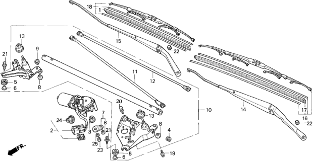 1994 Honda Prelude Arm, Windshield Wiper (Driver Side) Diagram for 76600-SS0-A01