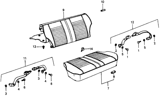 1978 Honda Civic Seat-Back Assy., RR. *YR28L* (NEW RICH BROWN) Diagram for 78150-658-672ZC