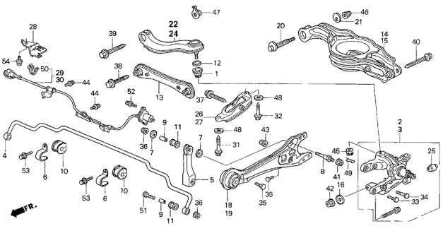 1998 Honda Odyssey Rear Stabilizer - Rear Lower Arm Diagram