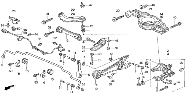 1998 Honda Odyssey Bush, Rear Shock Absorber (Lower) Diagram for 52622-SP0-003