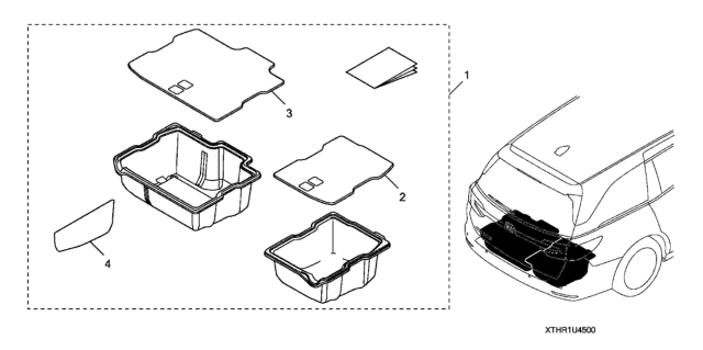 2018 Honda Odyssey Lid Comp R Cargo Bin Diagram for 08U45-THR-10003