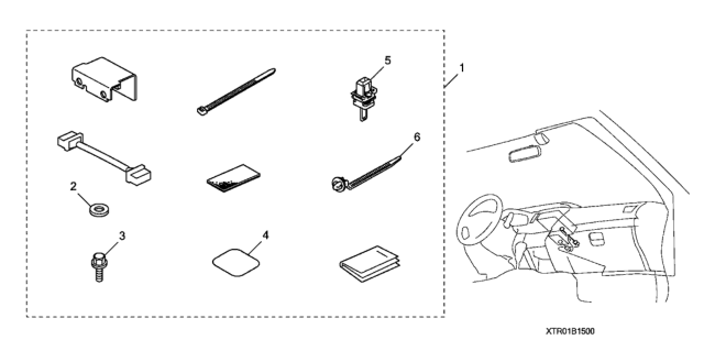 2012 Honda Civic 2 Door EX-L KA 5AT XM Radio Attachment Diagram