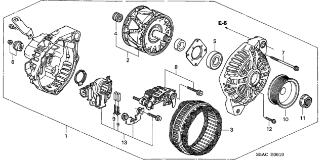 2005 Honda Civic Alternator (Mitsubishi) Diagram