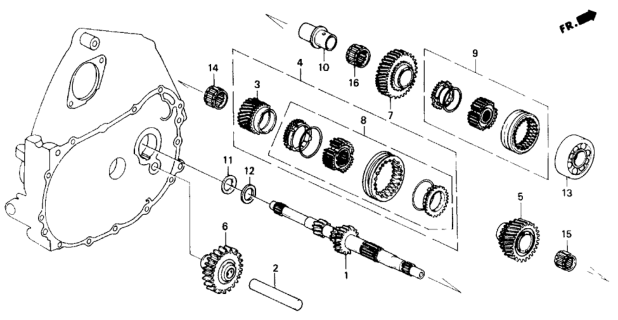 1991 Honda Civic MT Mainshaft Diagram