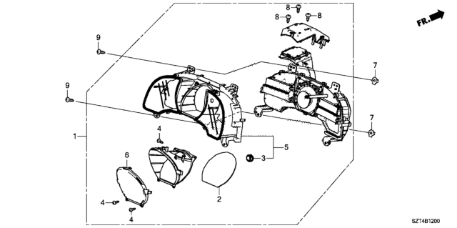 2011 Honda CR-Z Meter Assembly, Combination Diagram for 78100-SZT-A01