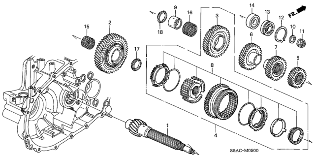 2005 Honda Civic Gear, Countershaft Low Diagram for 23421-PLW-B00