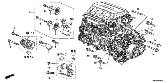 2014 Honda Odyssey Alternator Bracket  - Tensioner Diagram