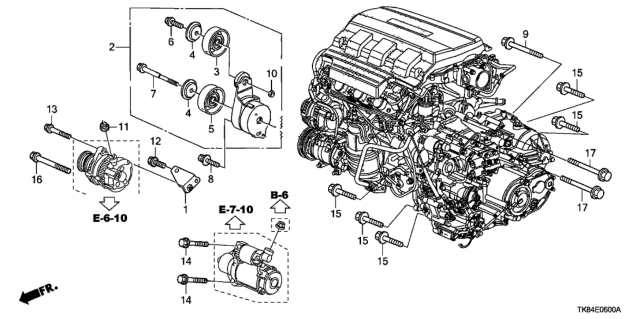 2017 Honda Odyssey Bolt, Flange (12X70) Diagram for 90051-R97-000